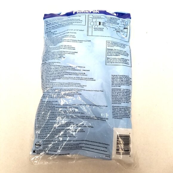 1-1/2 1-1/4 P Trap White PVC Plumbing Kit Sink Drain New Sealed PlumbPak DIY USA - Picture 3 of 4